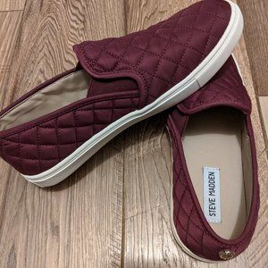 Steve Madden - Maroon Quilted Slip ons (9)